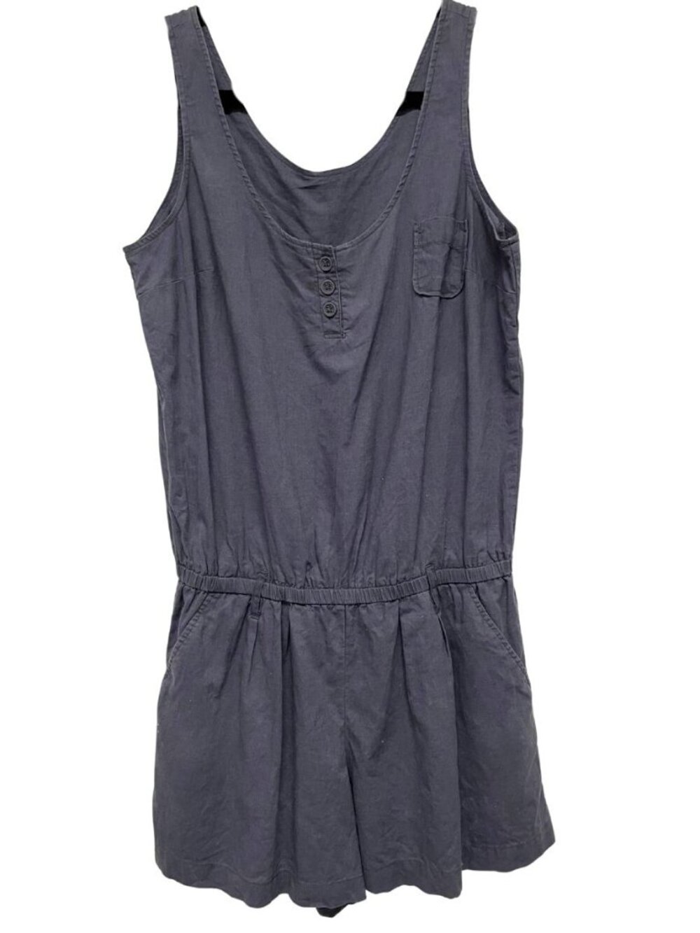 Entire Closet $5! New York & Company Gray Blue Linen Cotton Romper